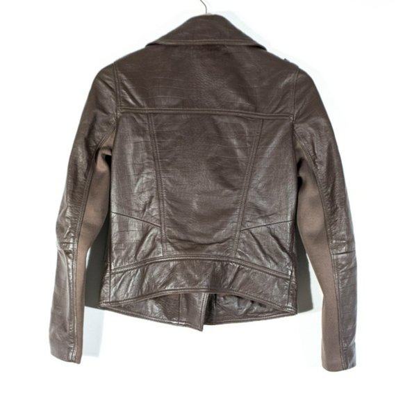 Trouve Leather Moto Jacket Brown - Picture 5 of 5